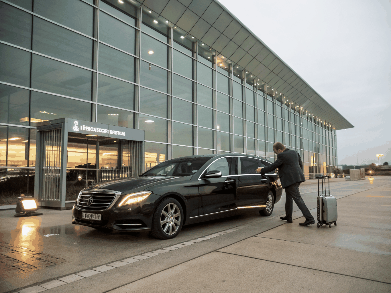 Transfert exécutif avec chauffeur privé vers les berges du Rhin et centres de congrès à Bâle