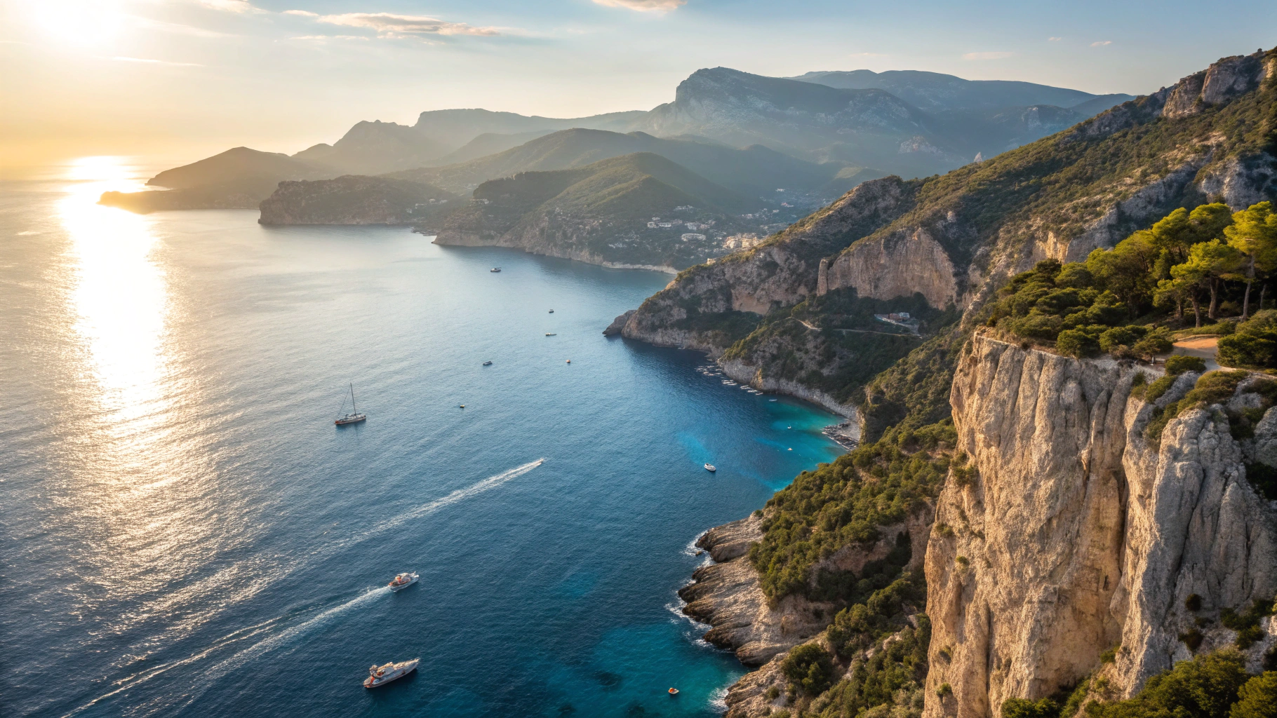 Panorama de la Côte d'Azur et de Monaco surplombant la mer Méditerranée
