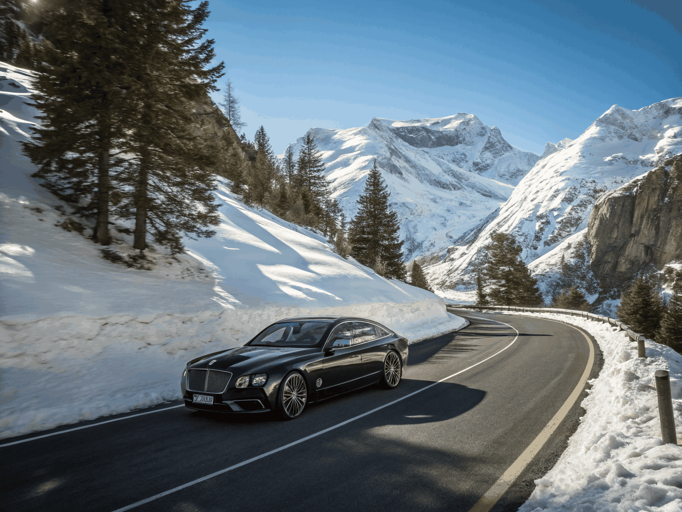 Chauffeur privé longue distance traversant les paysages alpins entre France et Italie